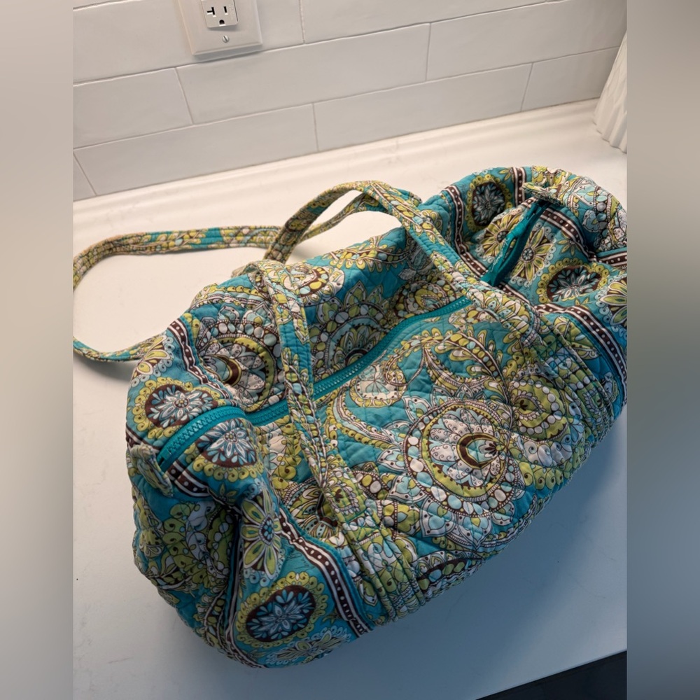 Vera Bradley Small Blue and Green Quilted Duffel